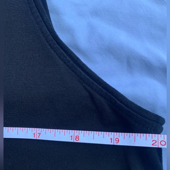 Solid Black Asymmetrical Long Tank Top, Size XL,  ACA COUTURE - Picture 5 of 7